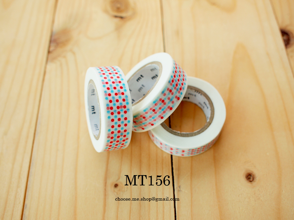 Japanese Masking Tape, Mt156, Red Blue Dot